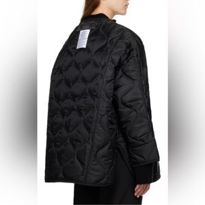 The Frankie Shop Teddy Quilted Jacket in Black size M/L.
